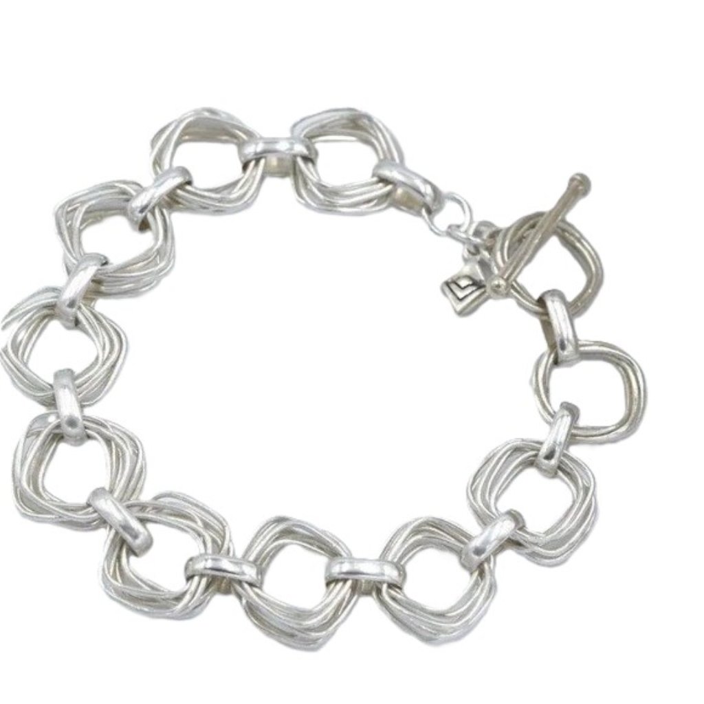 Retired Silpada Modernist Sterling Silver Heavy Link Bracelet 30.5g Statement Pi